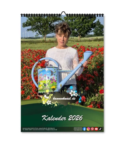 Kannenkunst Wandkalender 2026 (A3) | Kannenmalerei Kathrin Finck