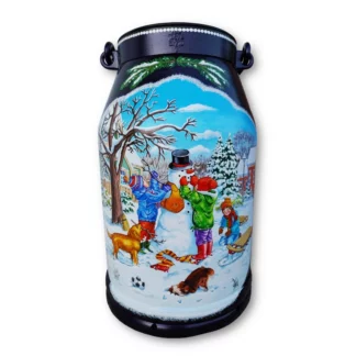 Handbemalte Milchkanne (20l) | Schneemann bauen